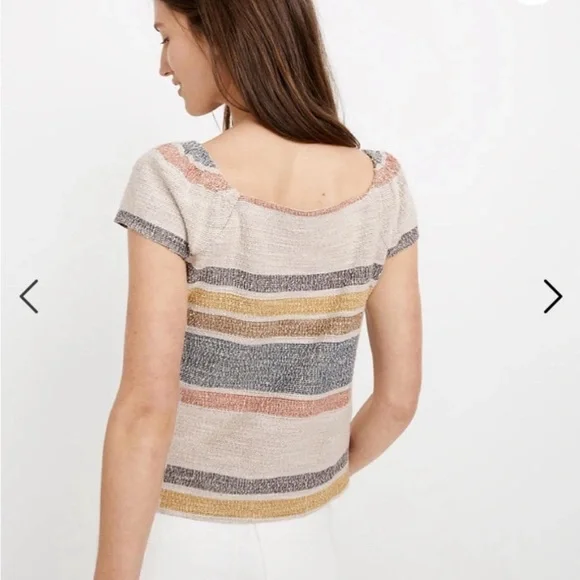 Madewell Button-Front Striped Top - Picture 4 of 6